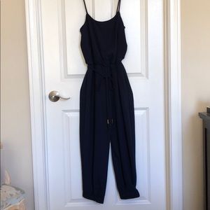 Navy pant-romper